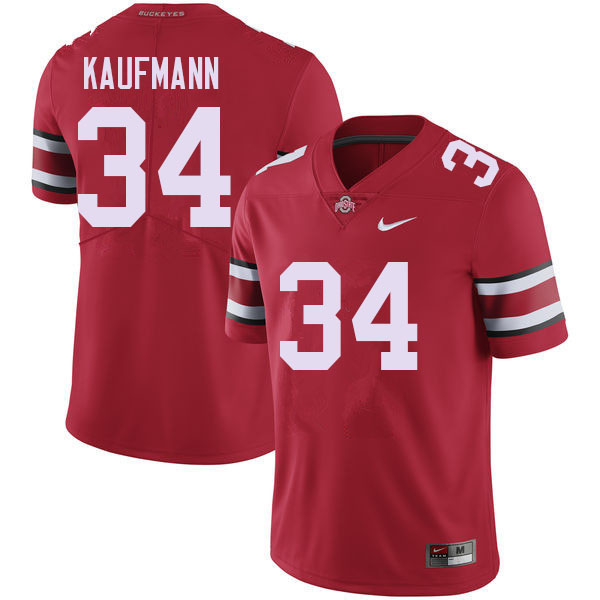 Men #34 Colin Kaufmann Ohio State Buckeyes College Football Jerseys Sale-Red